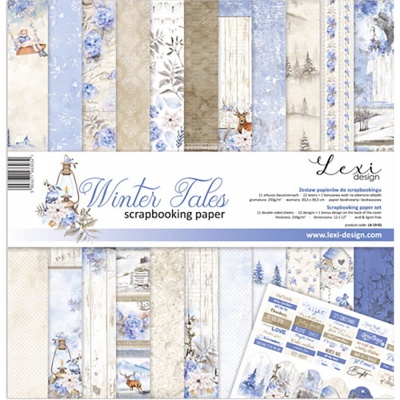 Papier na scrapbooking, sada Winter Tales, 12 ks