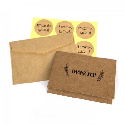 Papierová kraft kartička, Thank you 3, 10 ks