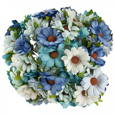 Papierový kvet chryzantéma, 30 mm, mix modrý 50 ks