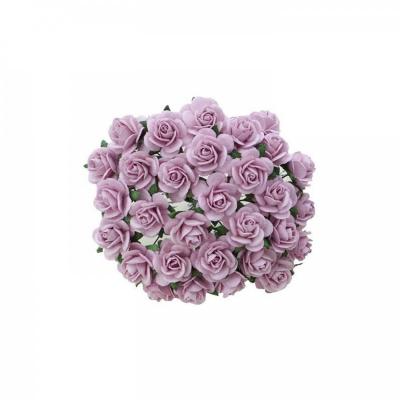 Papierový kvet ruža, 20 mm, fialová 10 ks