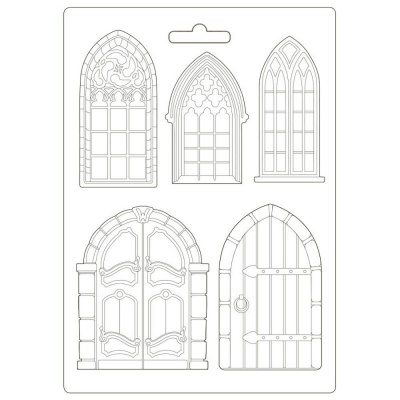Plastová forma mäkká STAMPERIA, A4, Sleeping Beauty doors and windows
