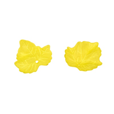 Plastová korálka, list žltý, 15 g (cca 30 ks)