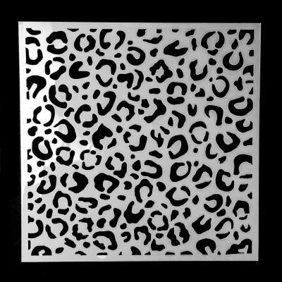 Plastová šablóna, štvorec 13 x 13 cm, vzor leopard