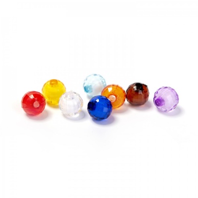 Plastové korálky farebné, brúsené, 10 mm, 100 ks