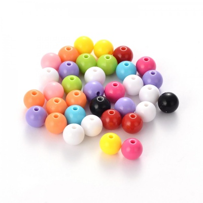 Plastové korálky farebné mix 10 mm 10 ks