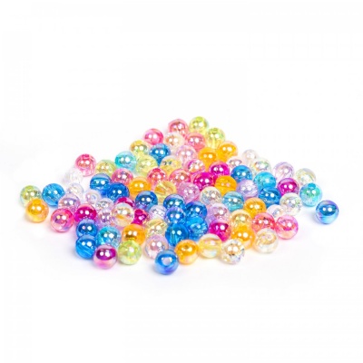 Plastové korálky, perleťové, 6 mm, 25 g