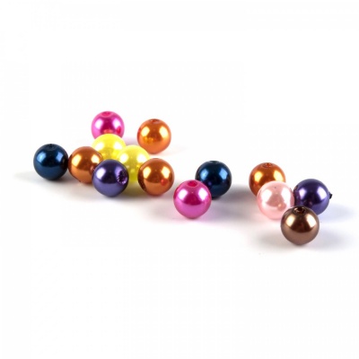 Plastové korálky perleťové 8 mm mix 25 g