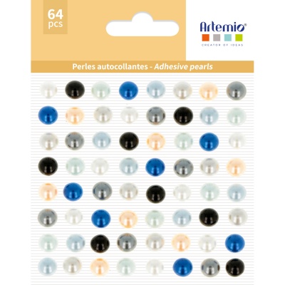 Plastové perličky, mix 1, 8 mm, 64 ks