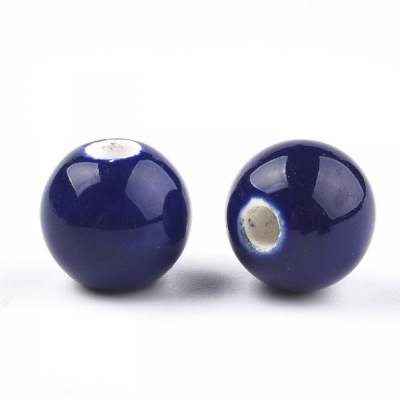 Porcelánová korálka, 10 mm, tmavomodrá