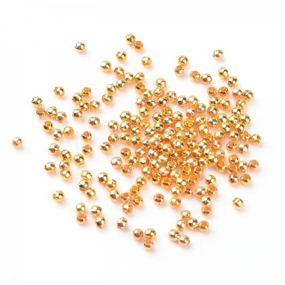 Predeľovacie korálky 2 mm, zlatá, 50ks