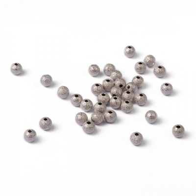 Predeľovacie korálky ľadové 6 mm platina 10 ks