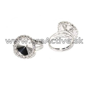 Prsteň RIVOLI Rhodium 12 mm štrasový
