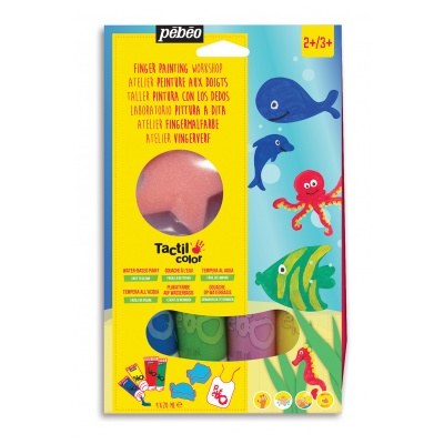 Prstové farby Tactilcolor Sada 4 x 20 ml, morské zvieratá