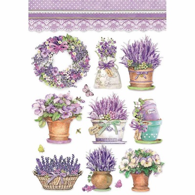 Ryžový papier, A4, Provence vases