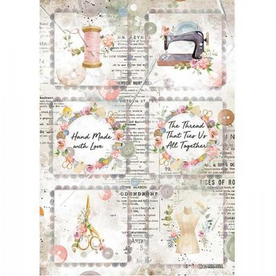 Ryžový papier, A4, Romantic Threads mini cards