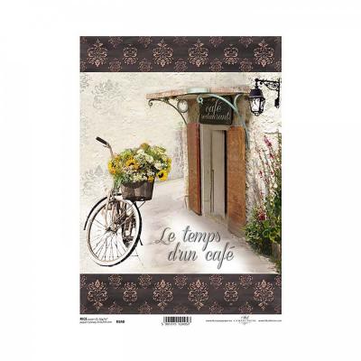 Ryžový papier na decoupage, A4, café resto