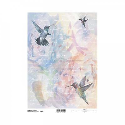 Ryžový papier na decoupage, A4, kolibrík