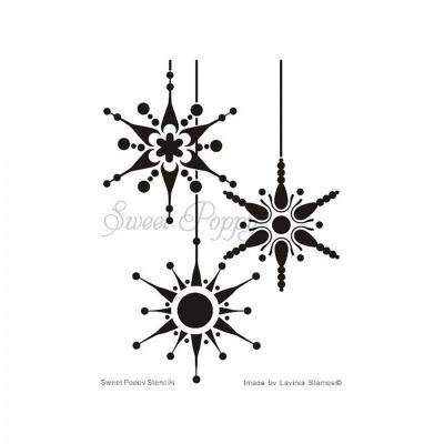 Šablóna, kovová, 11 x 14,5 cm, Snowflake bauble