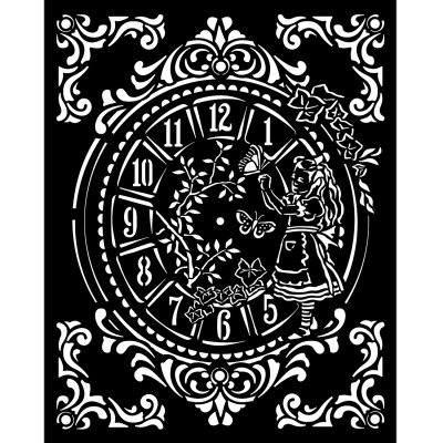 Šablóna, Stamperia, 20 x 25 cm, Alice clock