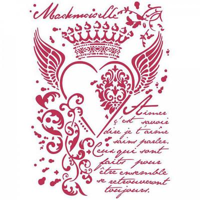 Šablóna, Stamperia, 21 x 29,7 cm, Royal heart