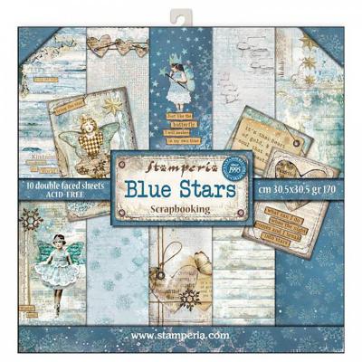 Sada papierov 30,5 x 30,5 cm , 10 ks, Blue Stars