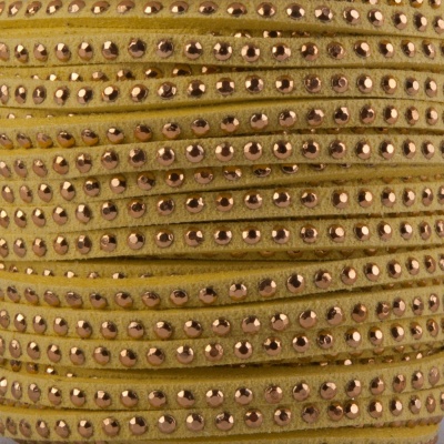 Semišová šnúrka, vybíjaná zlatá, žltá1 m