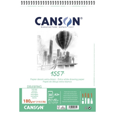 Skicár CANSON 1557, krúžková väzba 180g, A3+, 30 listov