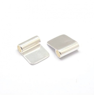Šlupňa s tunelom, nalepovacia, 16,5x11mm, strieb.