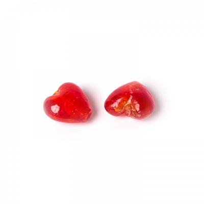 Srdiečko so strieb. prieťahom 12 mm červené