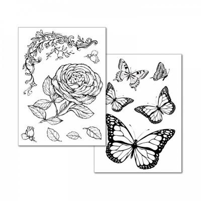 Transferový papier, A4, 2ks, Roses and Butterfly