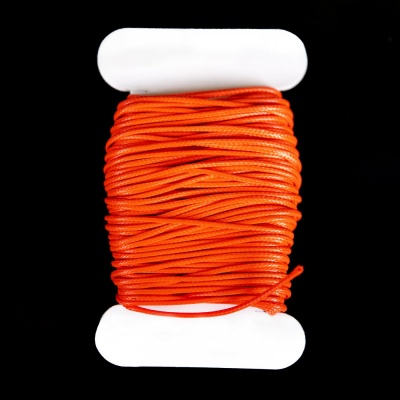 Voskovaná šnúrka 1mm oranžovo červená  lesklá 1 m
