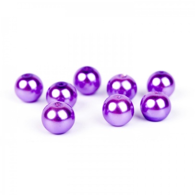 Voskované perly 10 mm fialová, 100 ks
