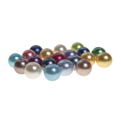 Voskované perly 10 mm, mix farieb, 100 ks