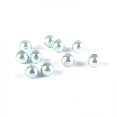 Voskované perly 10 mm svetlá modrá 10 ks