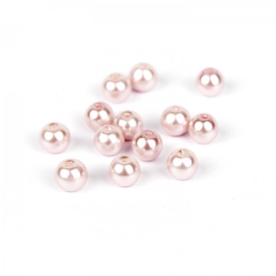 Voskované perly 10 mm svetlá ružová 10 ks