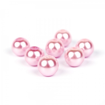 Voskované perly 10 mm svetlá ružová 100 ks
