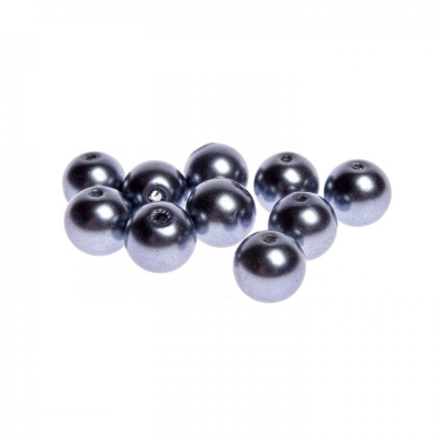 Voskované perly 10 mm tmavá sivá 10 ks