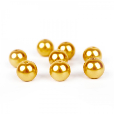 Voskované perly 10 mm zlatá 10 ks