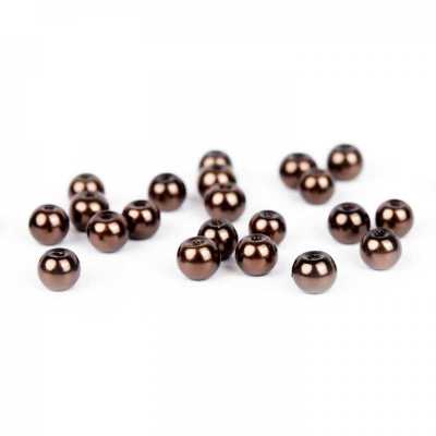 Voskované perly 4 mm hnedá 50 ks