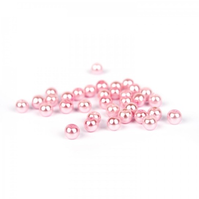 Voskované perly 4 mm svetlá ružová 50 ks