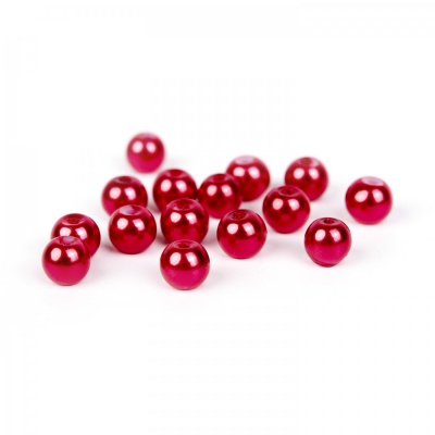 Voskované perly 6 mm červená 30 ks