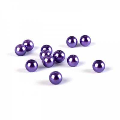 Voskované perly 6 mm fialová 30 ks