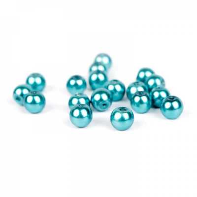 Voskované perly 6 mm modrá 30 ks