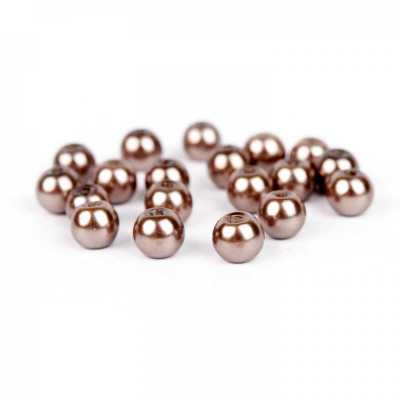 Voskované perly 6 mm ružovo-hnedá 30 ks