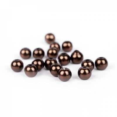 Voskované perly 6 mm tmavá hnedá 30 ks