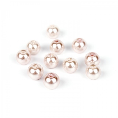 Voskované perly 8 mm jemná ružová 100 ks