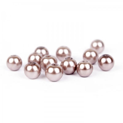 Voskované perly 8 mm ružovo-hnedá 100 ks
