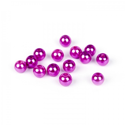 Voskované perly 8 mm ružovofialová 20 ks