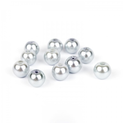 Voskované perly 8 mm strieborná 20 ks