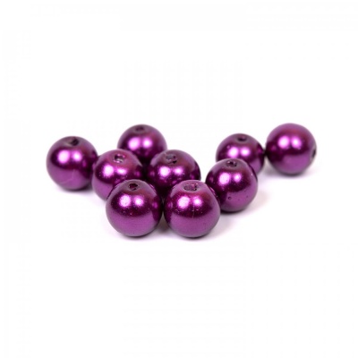 Voskované perly 8 mm sýta fialová 100 ks